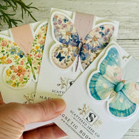 Magnetic Bookmark - Pastel Butterfly Purple Floral