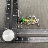 MQ Brooch - Rhinestone Enamel Grasshopper