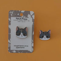 Patch Press Pin - Cat Grey