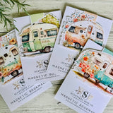 Magnetic Bookmark - Floral Aqua Vintage Caravan