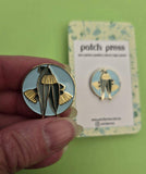 Patch Press Pin - Flower Eucalyptus Red