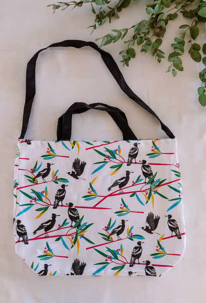 Cotton Tote Bag - Magpies