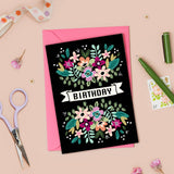 NLO Card - Birthday Floral Folky