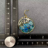 MQ Dangles - Blue Hydrangea White Queen Anne's Lace