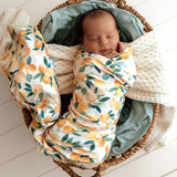 Jersey Wrap & Beanie Set - Sunny Citrus Organic