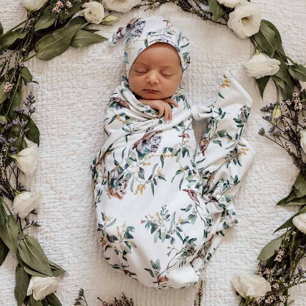 Jersey Wrap & Beanie Set - Eucalypt
