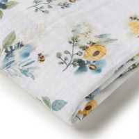 Organic Muslin Wrap - Garden Bee