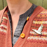 Bridget Farmer Enamel Pin In Flight - Pelican