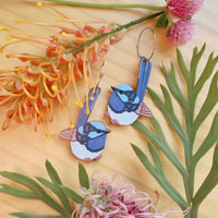 Australian Bird Earrings - Blue Wren
