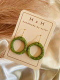 HxH Dangles - Organic Hoops Gold Leaf
