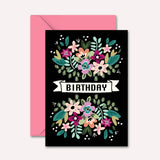 NLO Card - Birthday Floral Folky