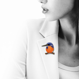 Selatan Brooch - Bird Azure Kingfisher