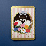 Paper Cut Card - Wedding Swan Garden