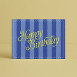 Daymaker - Happy Birthday Blue Chunky Stripe