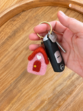Felt House Keychain - Pink