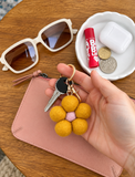Felt Flower Keychain - Spring Bloom Red