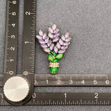 MQ Brooch - Glass & Rhinestone Lavender