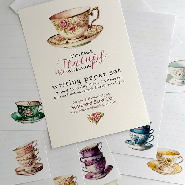 Letter Writing Set - Vintage Teacup