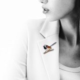 Selatan Brooch - Bird Variegated Fairy Wren