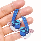 Australian Bird Earrings - Blue Wren
