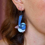 Australian Bird Earrings - Blue Wren