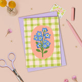 NLO Card - Floral Green Gingham