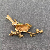MQ Brooch - Magpie Standing on a Branch Enamel
