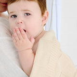 Pram Knitted Blanket - Checkered Sand