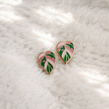 Occasionalish Earrings - Pink Princess Philodendron