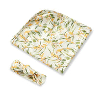Jersey Wrap & Topknot Set - Golden Wattle