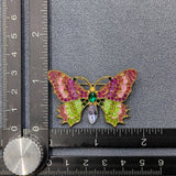 MQ Brooch - Vintage Rhinestone Enamel Butterfly