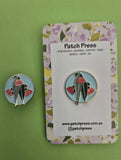 Patch Press Pin - Flower Eucalyptus Red