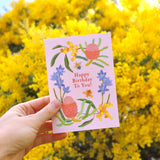Australian Card - Happy Birthday Wildflower Bee 2