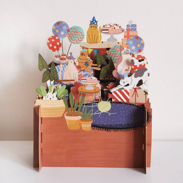 Pop Up Card - Cat Party