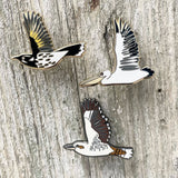 Bridget Farmer Enamel Pin In Flight - New Holland Honeyeater