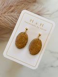 HxH Dangles - Oval Gold Foil Monstera