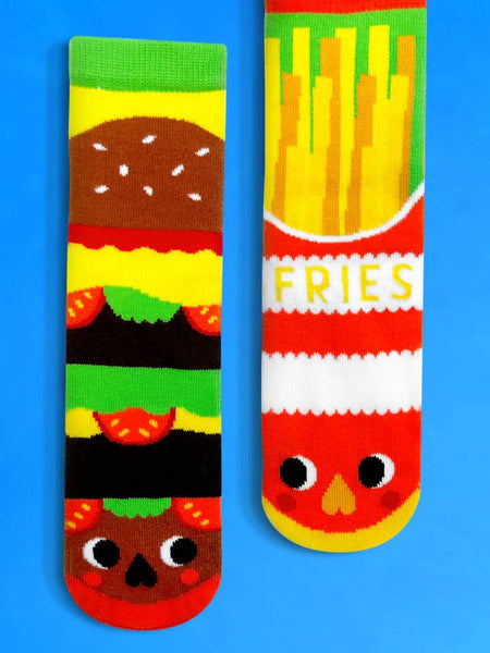 Pals Socks Kids Lge - Burger & Fries