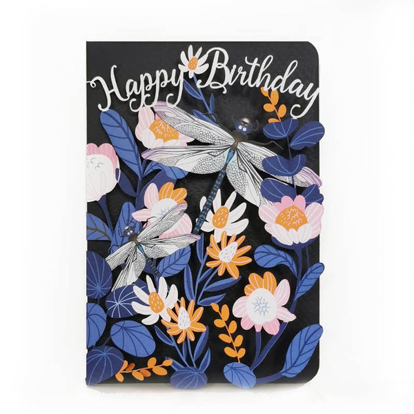 Paper Cut Card - Birthday Dragonfly