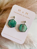 HxH Dangles - Hexagon Pink Marble
