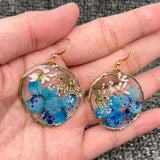 MQ Dangles - Blue Hydrangea White Queen Anne's Lace