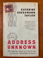 Taylor, Katherine Kressmann - Address Unknown (Paperback)