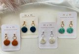 HxH Dangles - Pebble Matte White Marble