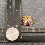 MQ Brooch - Rhinestone Ladybug Blue