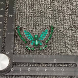 MQ Brooch - Vintage Green Rhinestone Butterfly