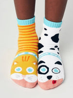 Pals Socks Kids Sml - Cat & Dog