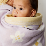 Pram Knitted Blanket - Lilac Daisy Dreams