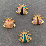 MQ Brooch - Rhinestone Ladybug Blue