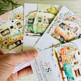 Magnetic Bookmark - Floral Aqua Vintage Caravan