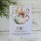 Magnetic Bookmark - Spring Floral Teapot