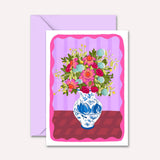 NLO Card - Vase Pink Bouquet